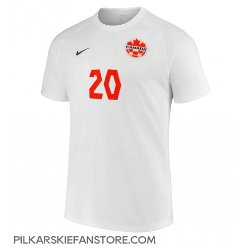 Tanie Strój piłkarski Kanada Jonathan David #20 Koszulka Wyjazdowej MŚ 2022 Krótkie Rękawy